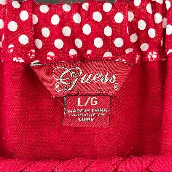 GUESS ~ Summer Perfect Red/White Polka Dot Dress w/Braided Strap Detsil ~ Large - Picture 5 of 6